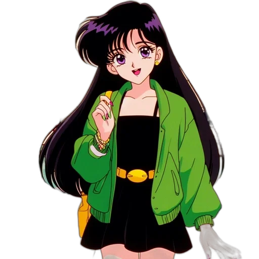 jacket, dress, staff, vaporwave transparent PNG cut-out