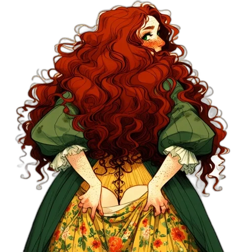 dress, crown, hair, fantasy art transparent PNG cut-out
