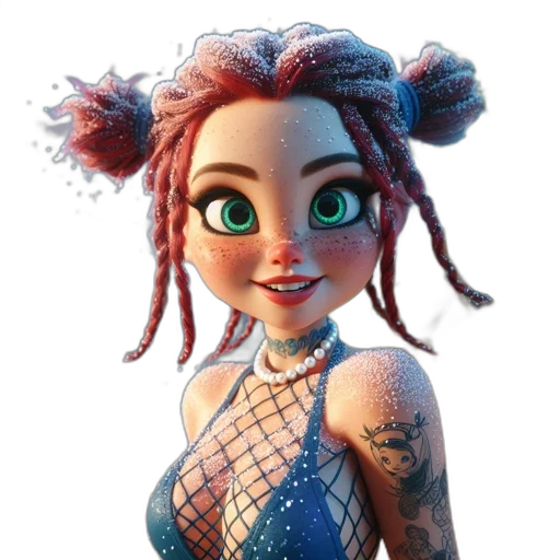 dress, creature, hair, robot transparent PNG cut-out