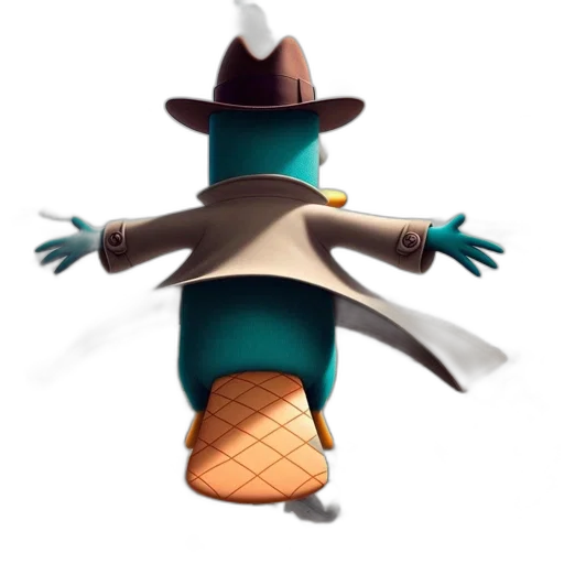 hat, jacket, staff, creature transparent PNG cut-out