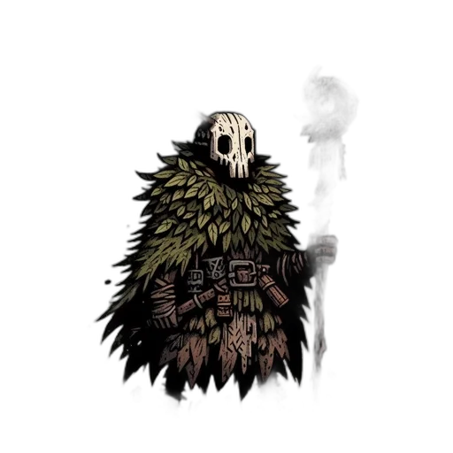 mask, creature, staff, jacket transparent PNG cut-out