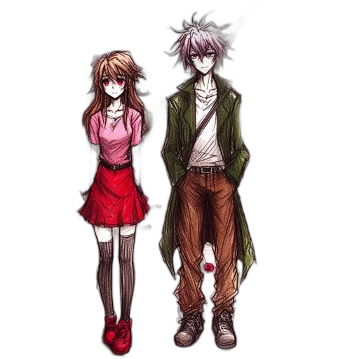concept art, anime, pixel art, watercolor transparent PNG cut-out