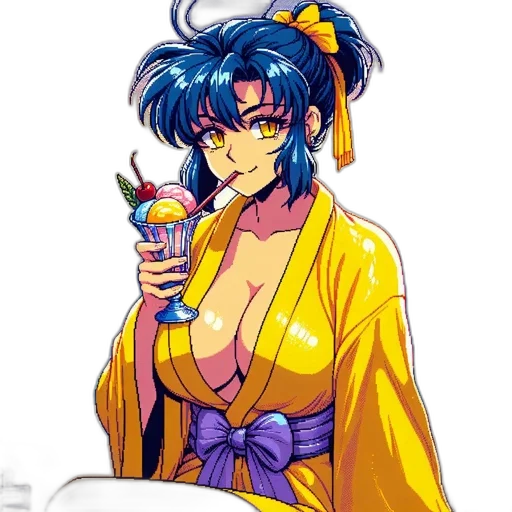 dress, staff, vaporwave, pixel art transparent PNG cut-out