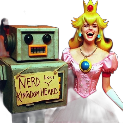 robot, crown, concept art, 3d render transparent PNG cut-out