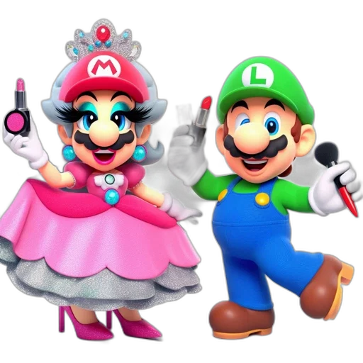 dress, crown, weapon, 3d render transparent PNG cut-out
