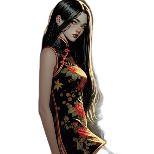 dress, comic book art, concept art, cartoon transparent PNG cut-out