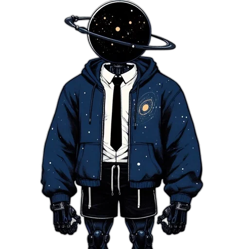 jacket, robot, staff, concept art transparent PNG cut-out