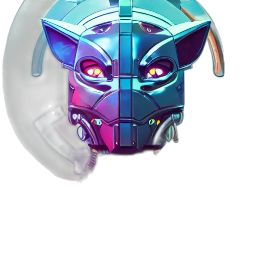 mask, robot, face, vaporwave transparent PNG cut-out