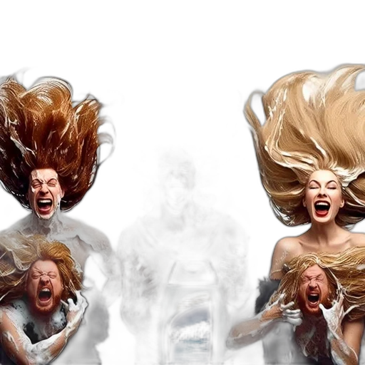 hair, concept art, photorealistic, comic book art transparent PNG cut-out