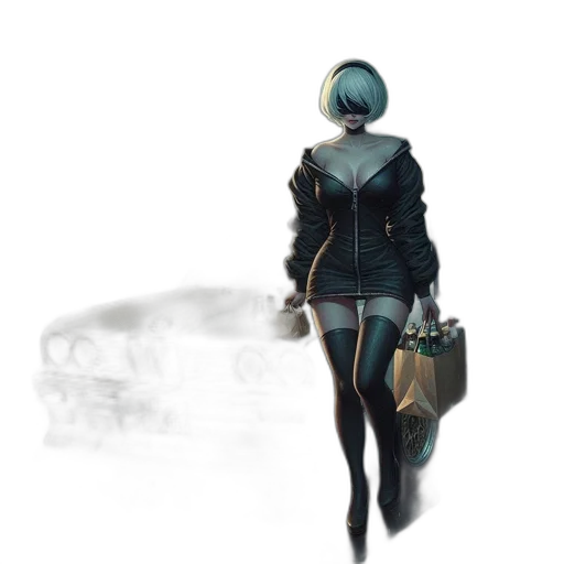 jacket, robot, mask, staff transparent PNG cut-out