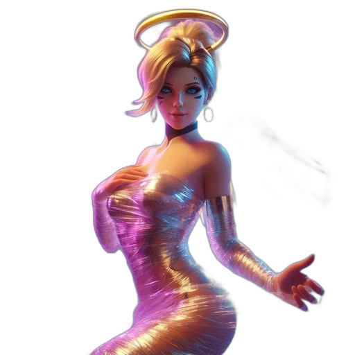 dress, concept art, cyberpunk, 3d render transparent PNG cut-out