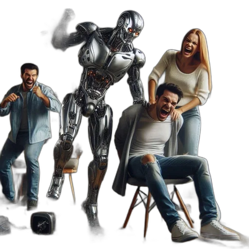 robot, concept art, comic book art, 3d render transparent PNG cut-out