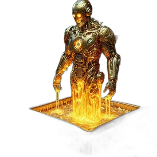robot, sword, concept art, 3d render transparent PNG cut-out