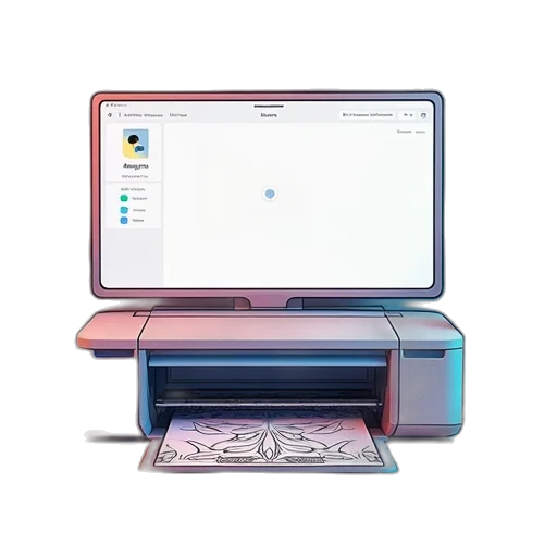 computer, printer, screen, drawing transparent PNG cut-out
