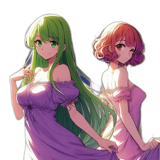 dress, staff, anime, concept art transparent PNG cut-out