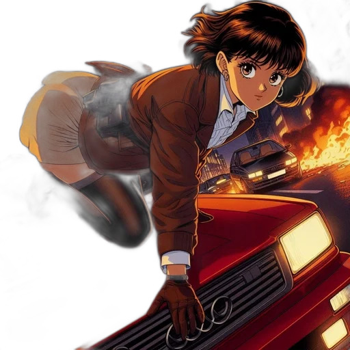 jacket, car, comic book art, concept art transparent PNG cut-out