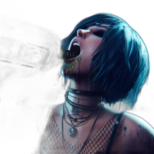 bottle, cyberpunk, concept art, photorealistic transparent PNG cut-out