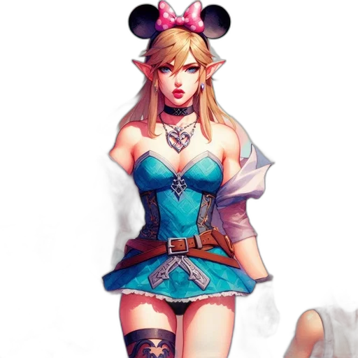 dress, staff, fantasy art, concept art transparent PNG cut-out