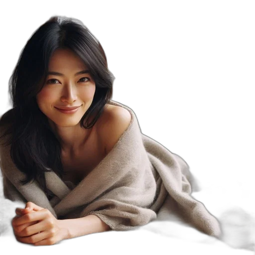 face, dress, jewelry, photorealistic transparent PNG cut-out