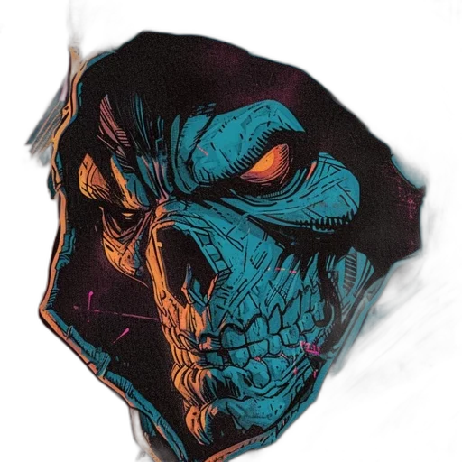 mask, face, creature, comic book art transparent PNG cut-out