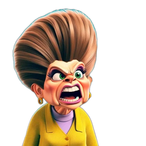 hair, face, staff, creature transparent PNG cut-out