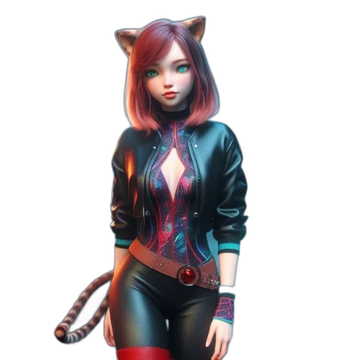 jacket, staff, concept art, 3d render transparent PNG cut-out