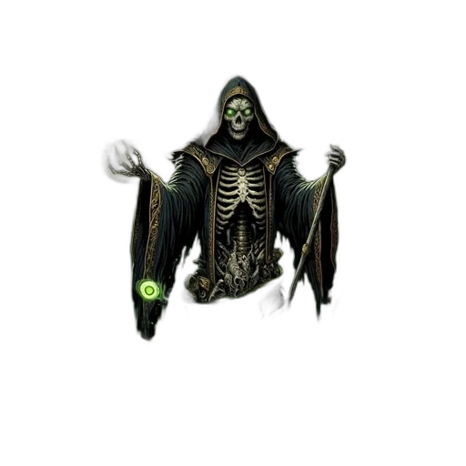 creature, staff, mask, jacket transparent PNG cut-out