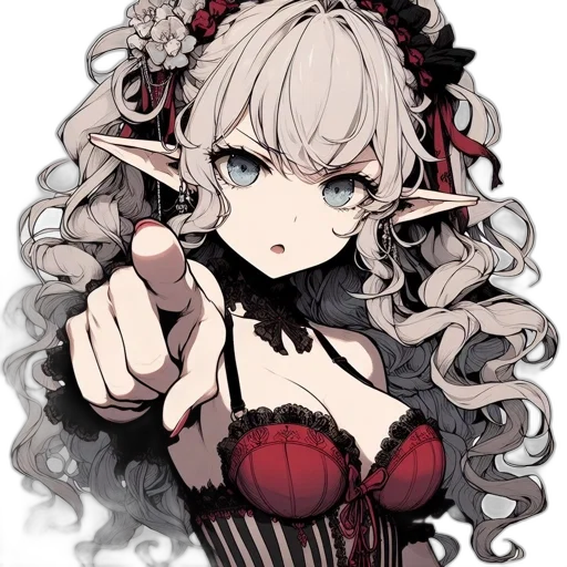 flower, weapon, staff, dress transparent PNG cut-out