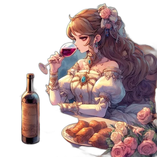 bottle, dress, food, jewelry transparent PNG cut-out