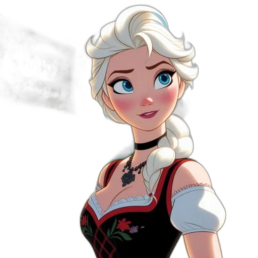 dress, face, cartoon, fantasy art transparent PNG cut-out