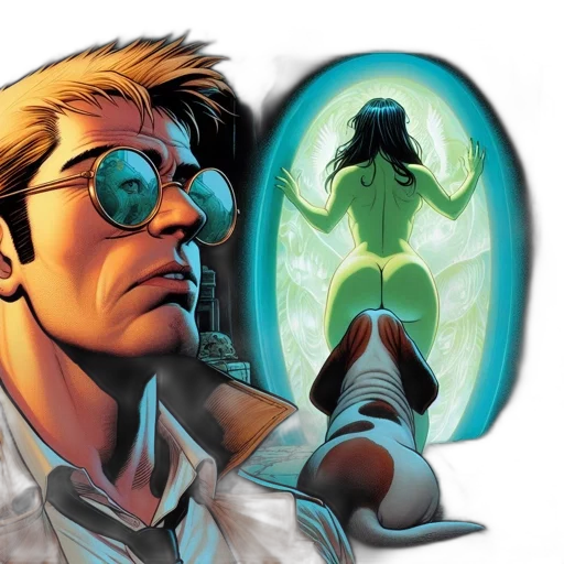 comic book art, concept art, dimly, lit transparent PNG cut-out