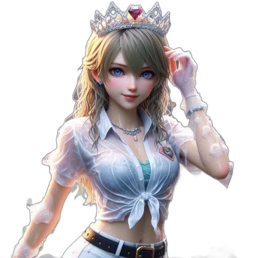 crown, staff, jewelry, fantasy art transparent PNG cut-out