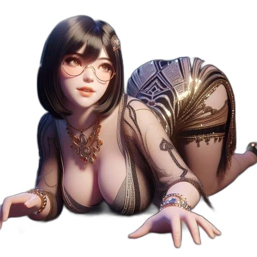 jewelry, dress, creature, face transparent PNG cut-out