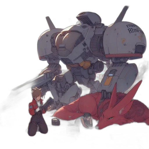 robot, weapon, jacket, sword transparent PNG cut-out