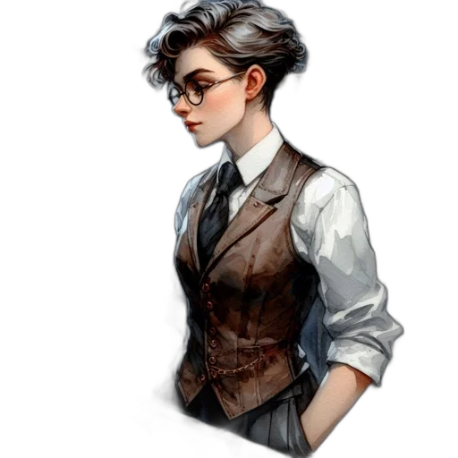 staff, jacket, dress, face transparent PNG cut-out