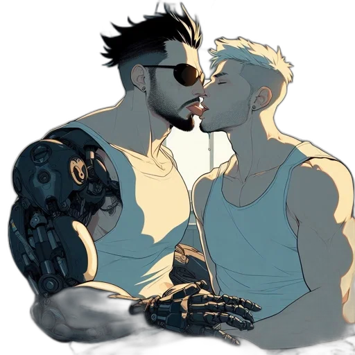 cyberpunk, concept art, comic book art, cartoon transparent PNG cut-out