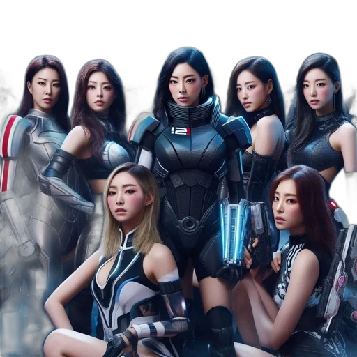 cyberpunk, concept art, outer space, seven transparent PNG cut-out