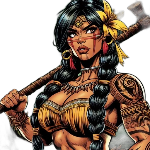 comic book art, fantasy art, concept art, fierce transparent PNG cut-out