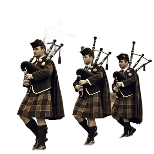staff, concept art, group, bagpipers transparent PNG cut-out