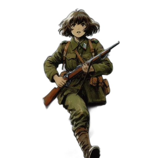 weapon, jacket, staff, concept art transparent PNG cut-out