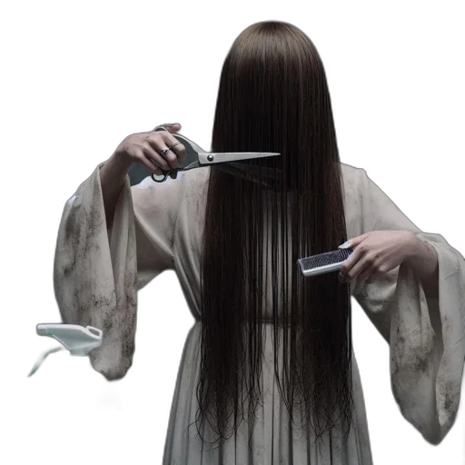 hair, staff, sword, weapon transparent PNG cut-out