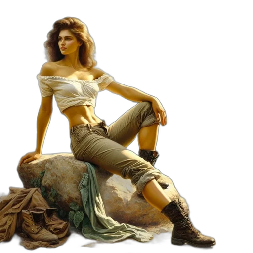 fantasy art, photorealistic, concept art, oil painting transparent PNG cut-out