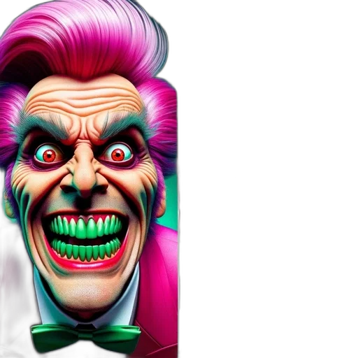 face, concept art, comic book art, 3d render transparent PNG cut-out
