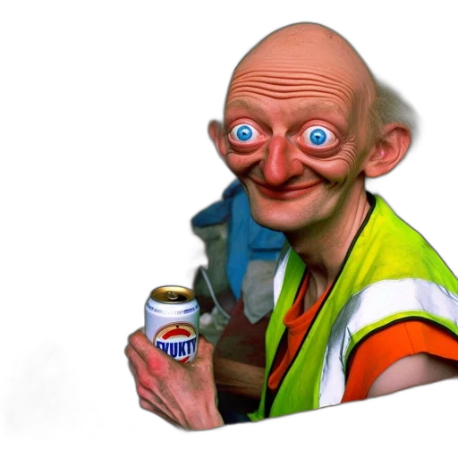 face, robot, bottle, staff transparent PNG cut-out